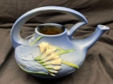 Roseville Pottery Freesia Blue Tea Pot