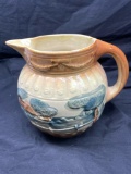 Early Antique Roseville Stoneware Early Decorated Pitcher or Jug