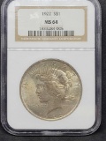 1922 NGC MS64 Brilliant Uncirculated Second Year Peace Dollar