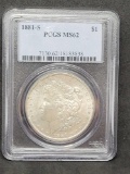 PCGS 1881-S MS62 Morgan Dollar Mirror Like Reverse