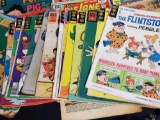 Box of vintage comic books.