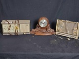 3 vintage clocks.