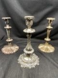 Antique Silver Plated Candle Holders