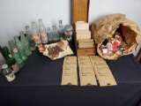 Vintage film negatives. Matchbooks. Glass bottles. Nails. Buttons.