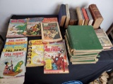 Lot of vintage books and comic books.
