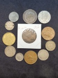 Old Antique Foreign coin lot nice coins 12 early 1900s coins