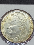 Pope John Paul II Silver Clad Medal Commemorating Visit to Poland in 1983