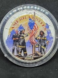 2001 American Silver Eagle 9/11 Remembering Our Heroes 1 Ounce Silver Round. Gem Brilliant Uncircul