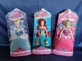 Disney Princess Cinderella Ariel Aurora Dolls in Box 3 Units