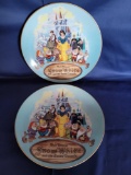 Disney Snow White Christmas 1987 Collector Plate 2 Units