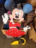Disney Minnie Mouse Painted Wood Standing Yard Art