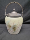 Mt. Washington Hand painted Bisquit Jar w handle