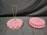 Early 20th century Pink Milkglass condiment holder