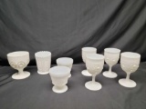 Milkglass goblets Berry Leaf