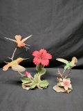 Fine Porcelain and Bronze Allens Hummingbirds