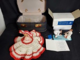 Unique doll in dress with hat. Norman Rockwell figurine with certificate.