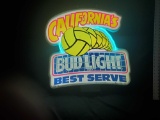 Bud Light fluorescent light volleyball sign Best serve.