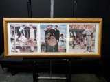 Framed Norman Rockwell baseball pictures.
