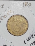 Nazi Money 3rd Riech 1938 10 Pfennig Frosty Bu++ Better Grade