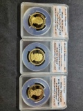 Lot of ANACS Proof 70 Certified DCAM 2010-2011 presdential gold dollars Johnson Lincoln Buchannan