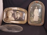 2 vintage framed photos with extra bubble glass.