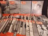 Box of vintage Life Magazines.