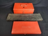 3 empty snap on metal tool boxes