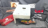 Box of Denise Richards Memorabilia. Pictures, Director Chair Backs and more