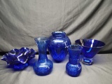 Colbalt Blue glassware Vases and Serving bowls