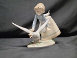 Lladro Spain Girl w Goose