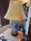 Talavera Pottery Jar shaped Lamp w Hide shade