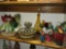 Misc kitchen decor lot Chili lights Carved figures