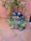 Beautiful colorful frog planter w plant