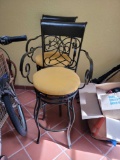 Three Metal Swivel barstools Seat height 30 in