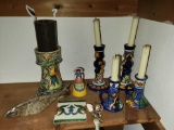 Talavera candlesticks candle holder doll fish