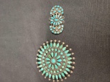 Silver Turquoise Broches