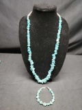 Beautiful Silver Turquoise Necklace Bracelet