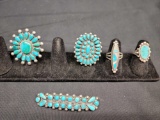 Silver Turquoise Rings Hair Barrett