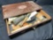 Wooden Box with Drawer Full of Treasures Militaria Knick Knacks