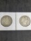 1915-D and 1909-O liberty half Dollar coins