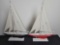 Wood Decorative Sail Boats 2 Units