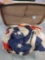 Vintage Leather Suitcase With 48 Star Flag