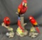 Colorful Resin Parrot Sculpture Figurine Lot