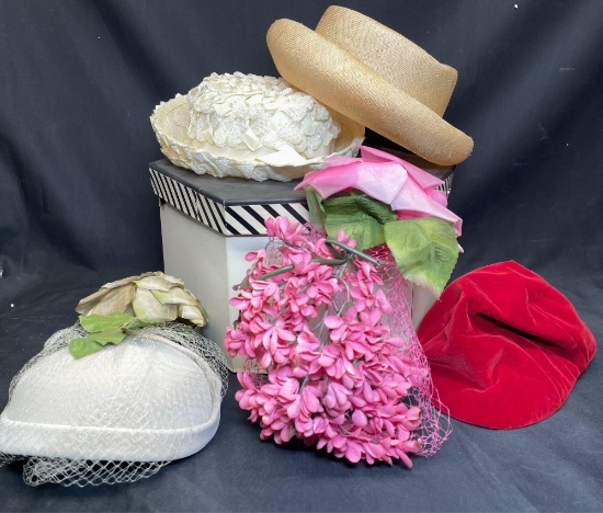 Vintage Style Hats and Hair Pieces. Sally Victor, Betmar, Clover Lane, Miss Bierner