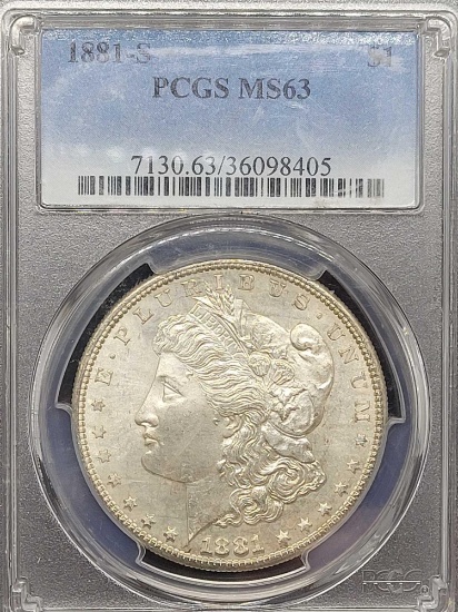 1881-s PCGS MS63 Morgan silver dollar