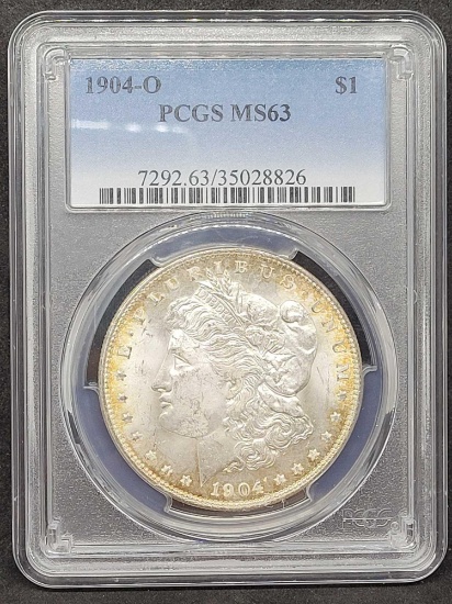 1904-O Morgan Silver Dollar PCGS MS63 slabbed coin
