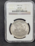 1890 Morgan Silver Dollar MS62 slabbed coin