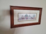 Framed watercolor print Signed
