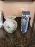 Handpainted handmade Ceramic vase by Cloud Folsom Tall vase
