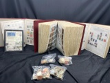 Large Stamp Collectors Lot. Very Think Binder. Assorted Bundled International Stamps and Stamp